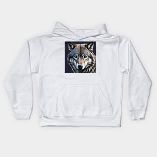 greey wolf Kids Hoodie